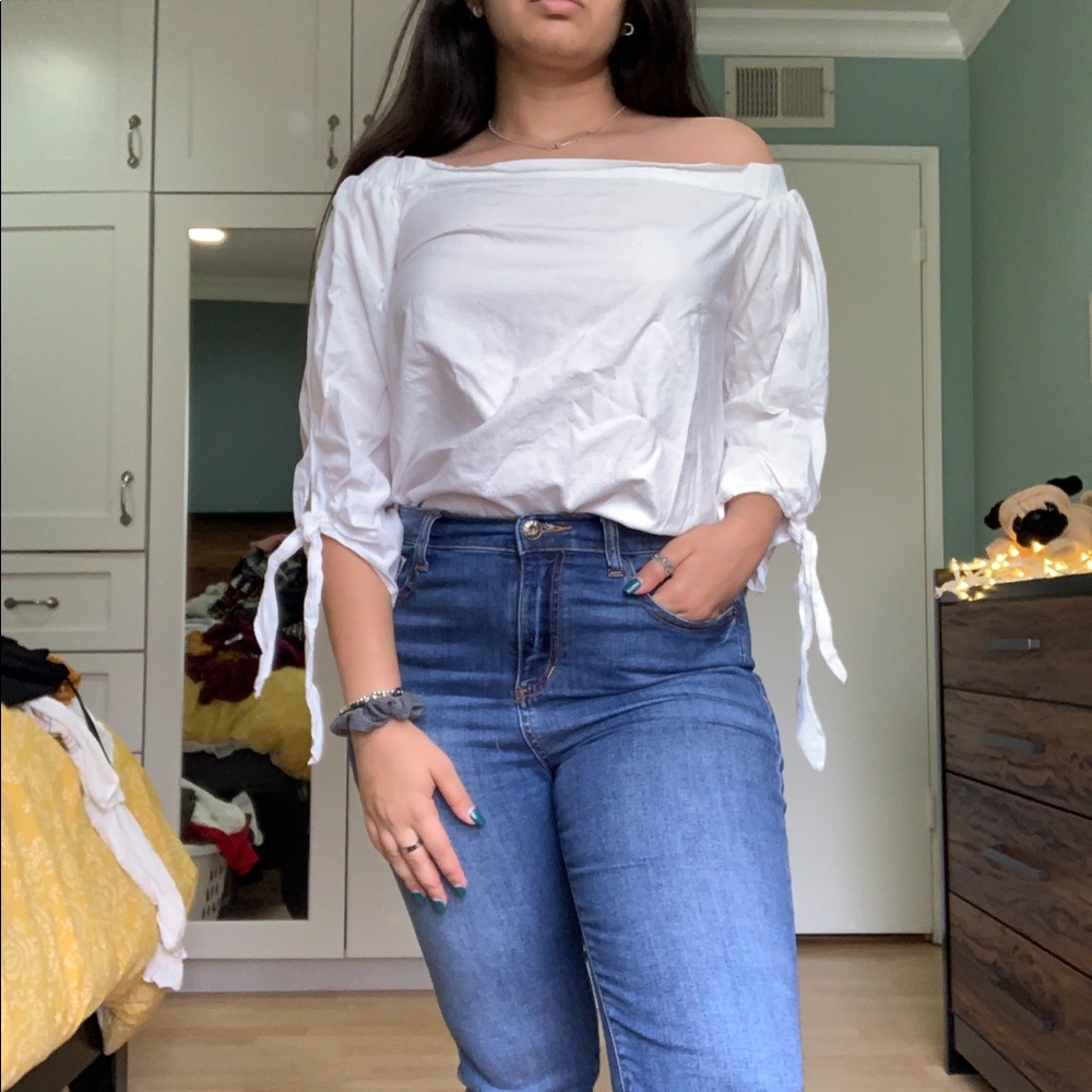 White Off the Shoulder Tunic